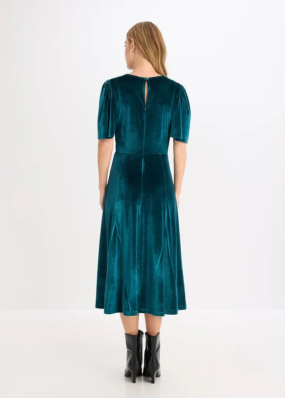 Midi jurk van zacht fluweel, bonprix