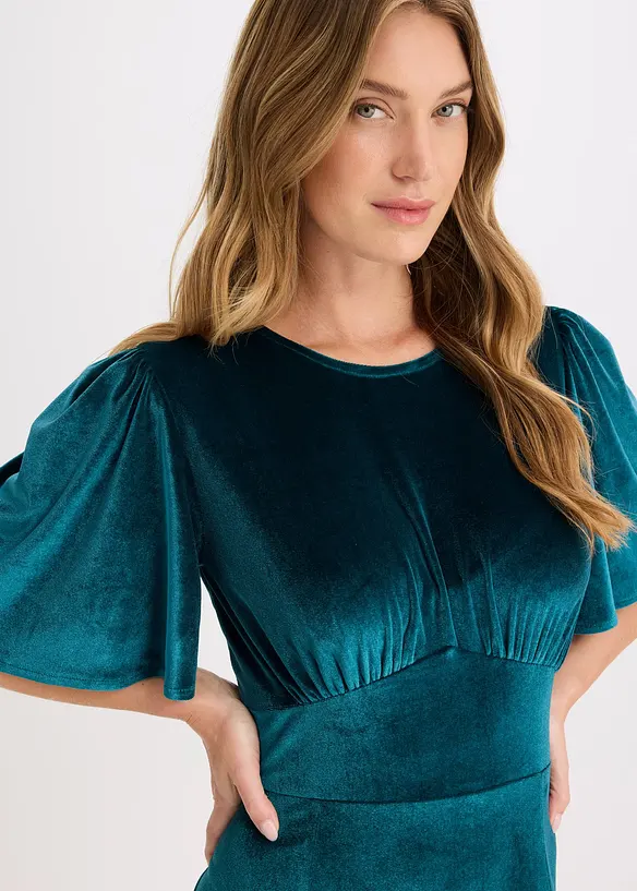 Midi jurk van zacht fluweel, bonprix