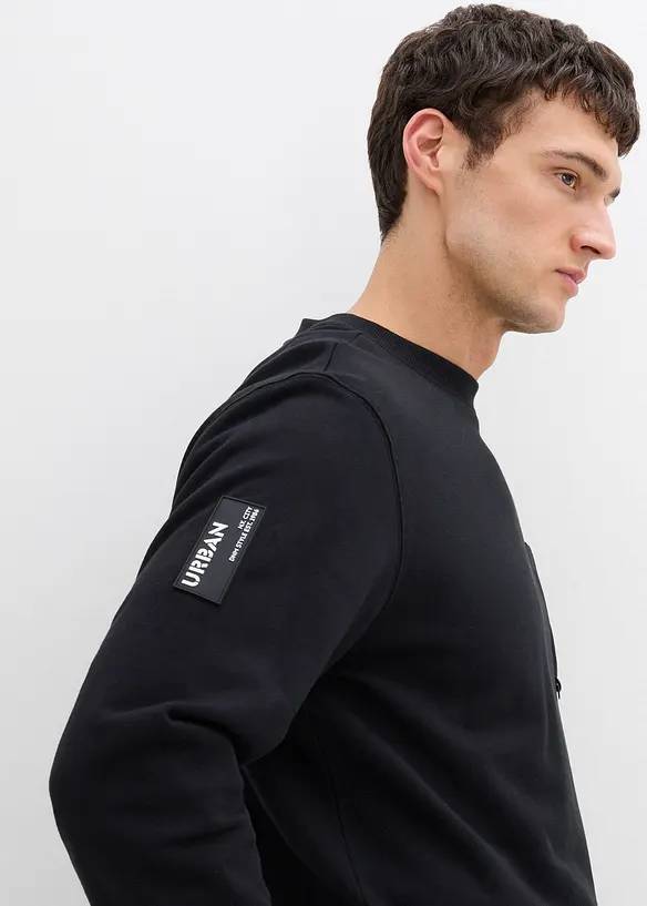 Sweater met borstzakje van biologisch katoen, bonprix