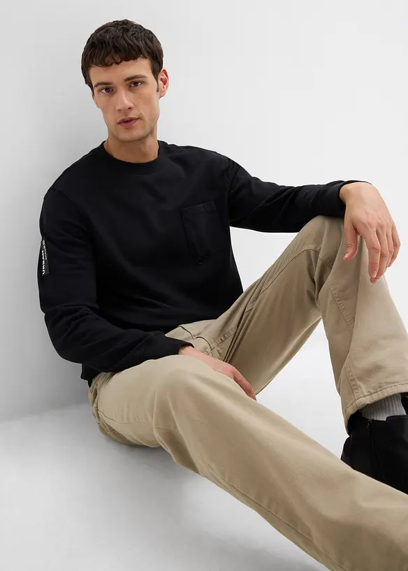 Sweater met borstzakje van biologisch katoen, bonprix