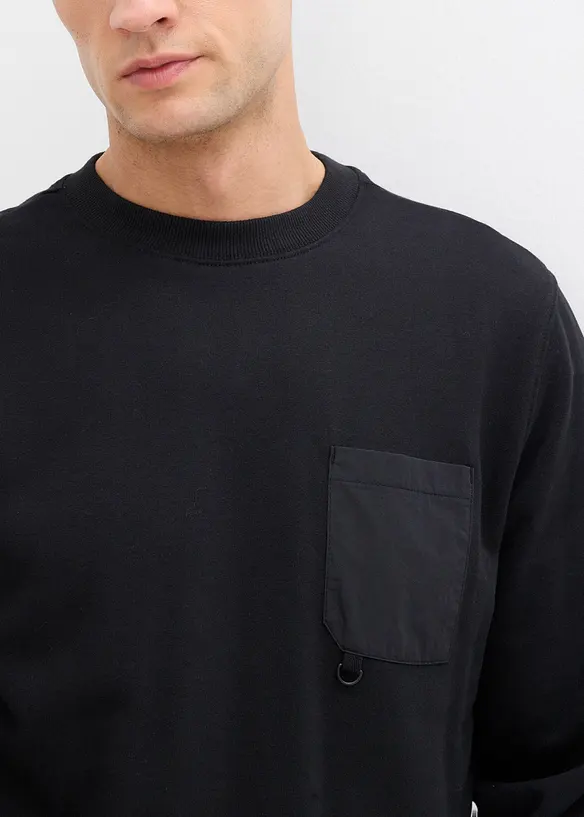 Sweater met borstzakje van biologisch katoen, bonprix