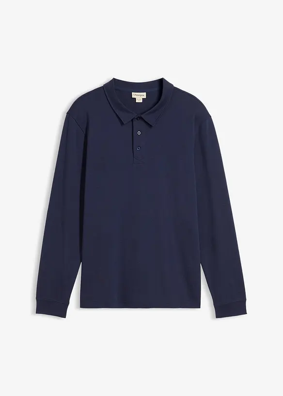 Poloshirt met lange mouwen van biologisch katoen, bonprix