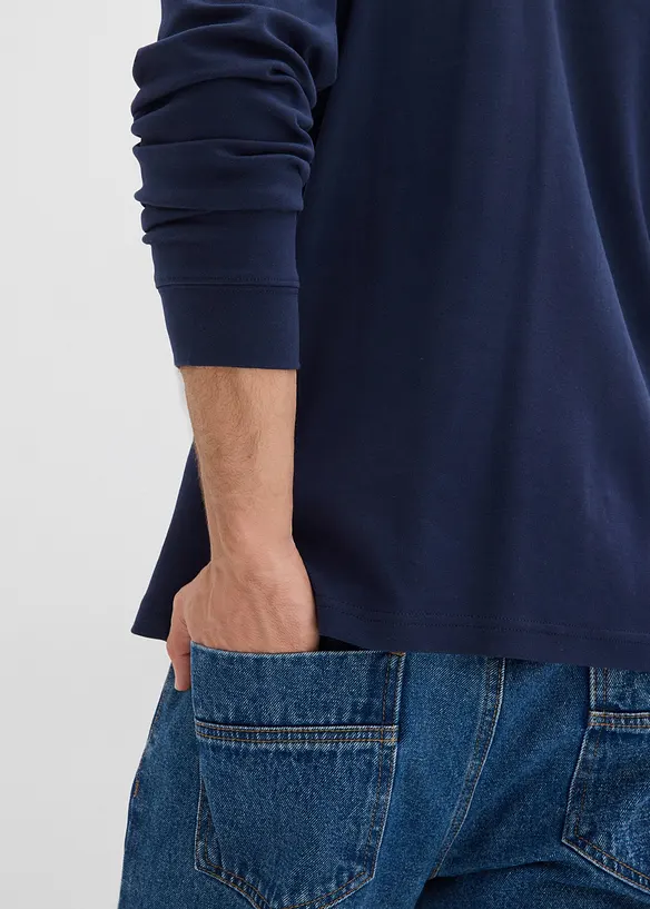 Poloshirt met lange mouwen van biologisch katoen, bonprix