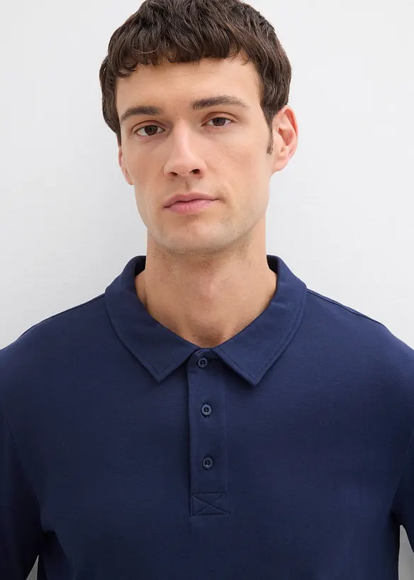 Poloshirt met lange mouwen van biologisch katoen, bonprix