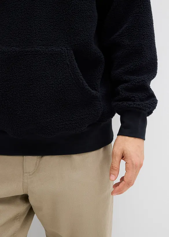 Teddyfleece- sweater met katoenen voering, loose fit, bonprix