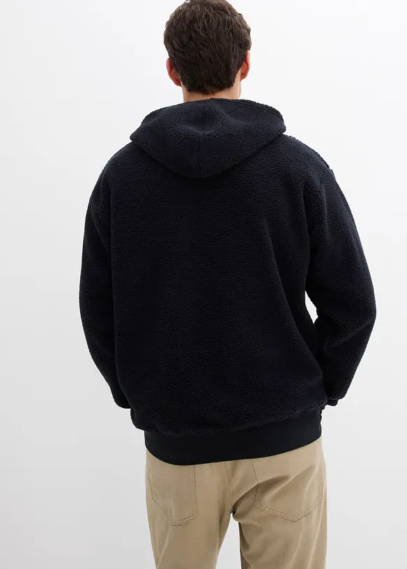 Teddyfleece- sweater met katoenen voering, loose fit, bonprix