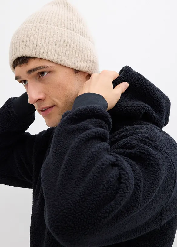 Teddyfleece- sweater met katoenen voering, loose fit, bonprix