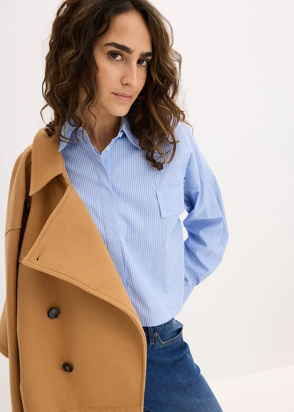 Oversized blouse van katoenmix, bonprix