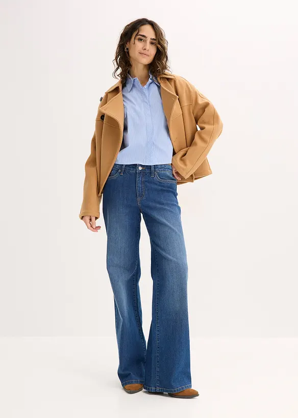 Oversized blouse van katoenmix, bonprix