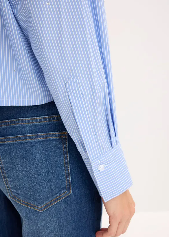 Oversized blouse van katoenmix, bonprix