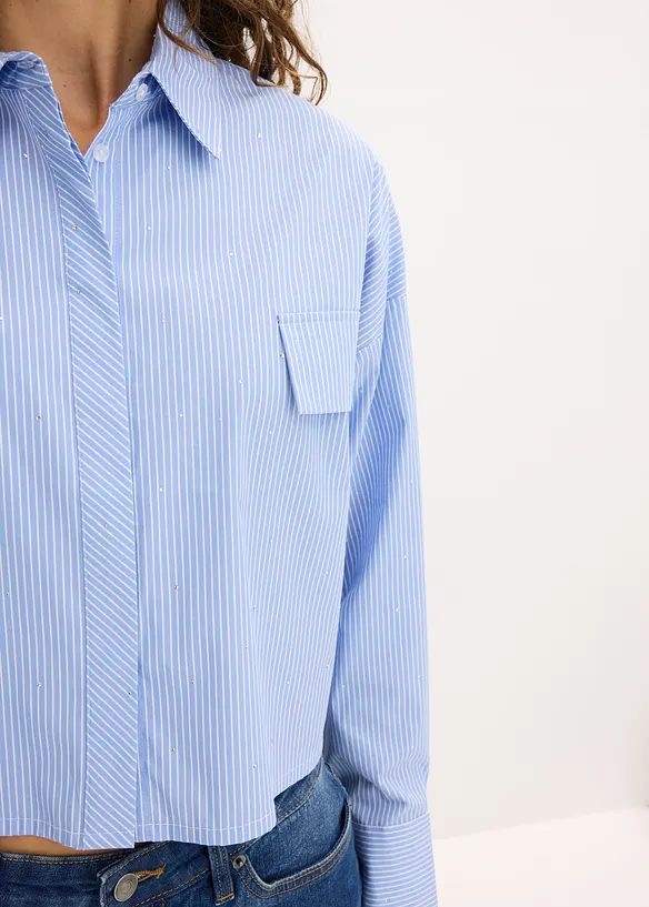 Oversized blouse van katoenmix, bonprix