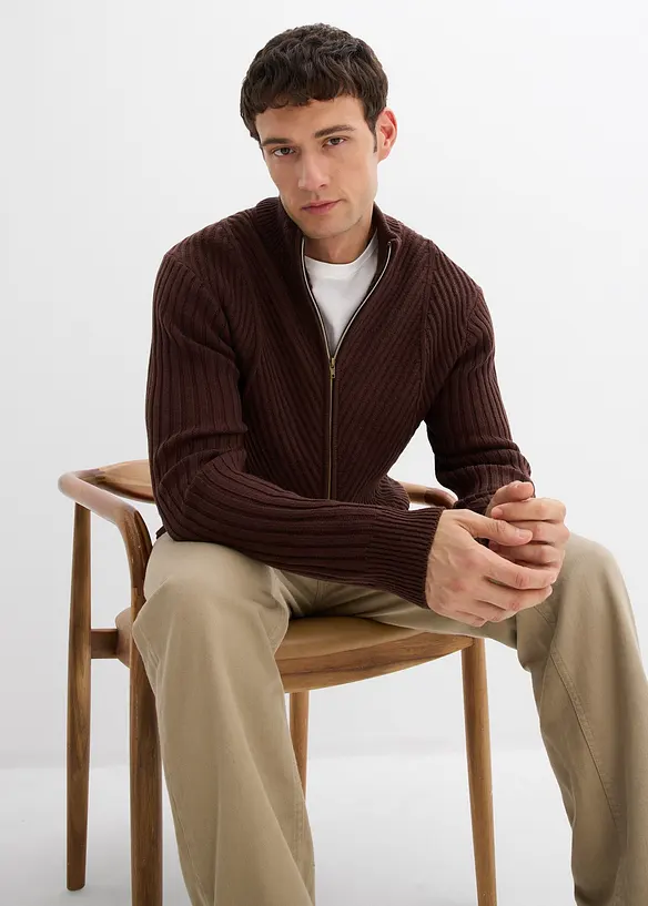 Geribde vest van een katoenmix, bonprix