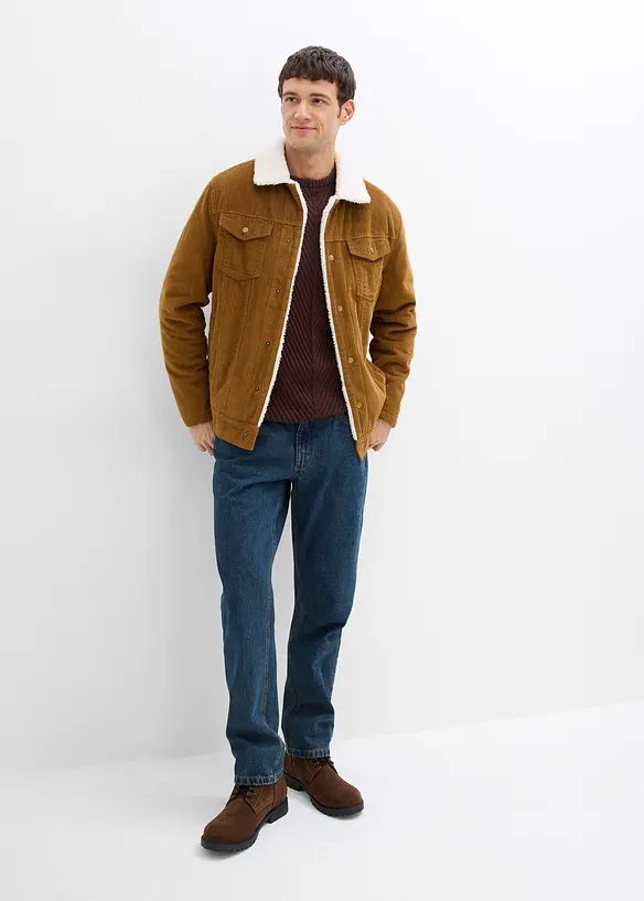 Geribde trui van een katoenmix, bonprix