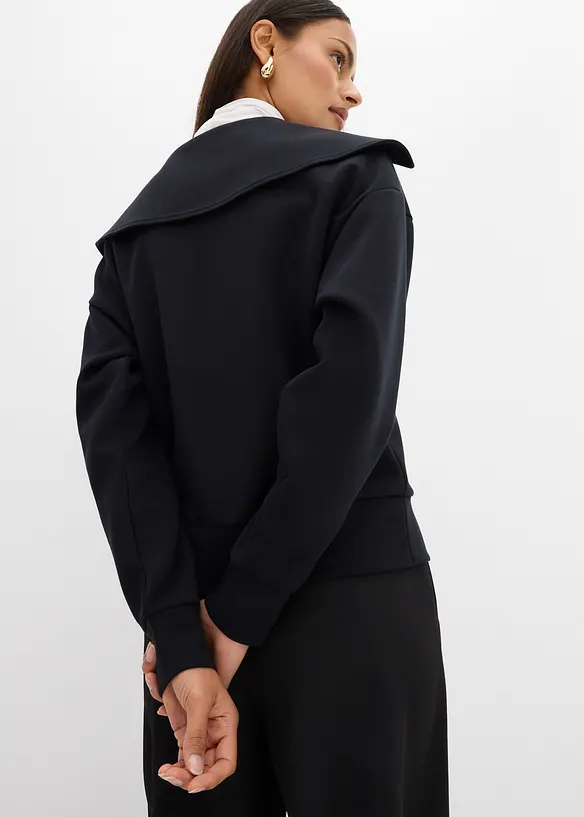 Sweater met een brede kraag in een viscosemix, bonprix