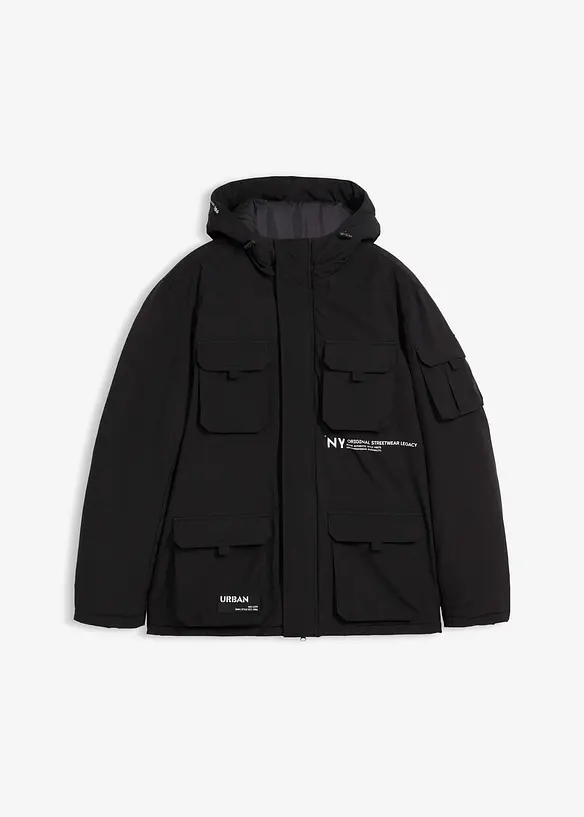 Gewatteerde jas met sportieve details, bonprix