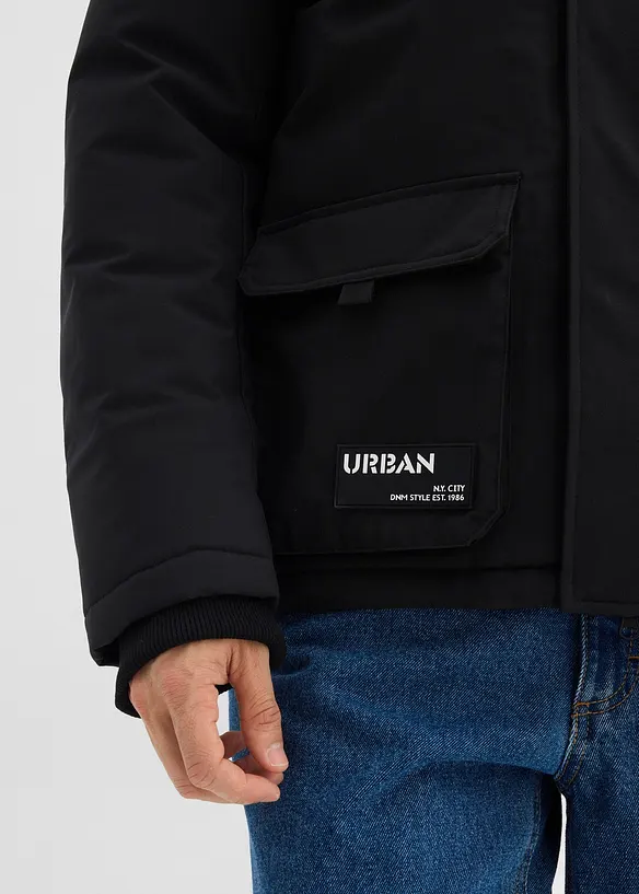 Gewatteerde jas met sportieve details, bonprix