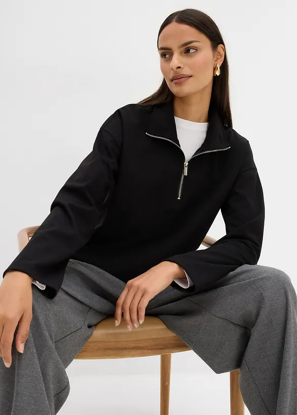 Schipperstrui van een viscosemix, bonprix