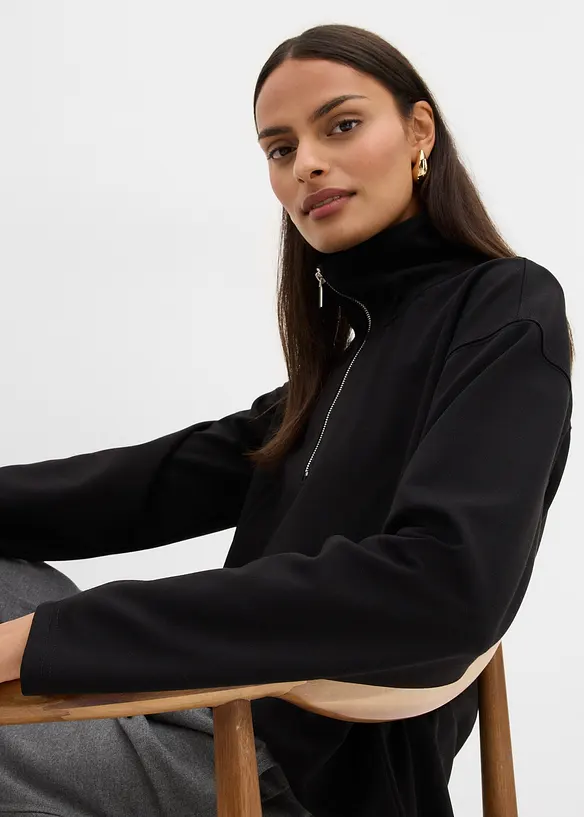 Schipperstrui van een viscosemix, bonprix