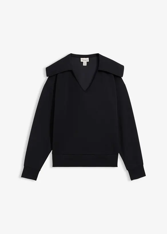 Sweater met een brede kraag in een viscosemix, bonprix