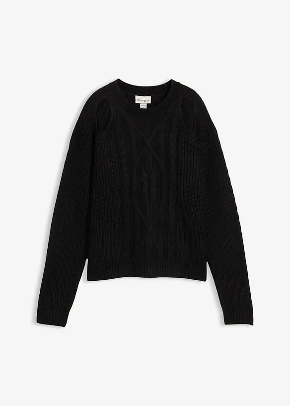 Grof gebreide trui met kabelpatroon, bonprix