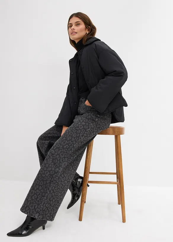 Wide leg jeans, mid waist, bonprix