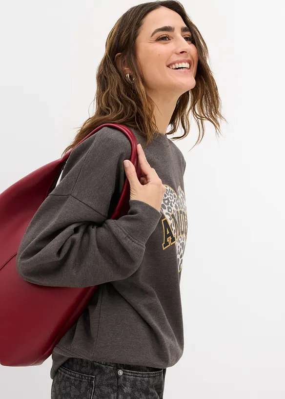 Oversized sweater van katoenmix, bonprix