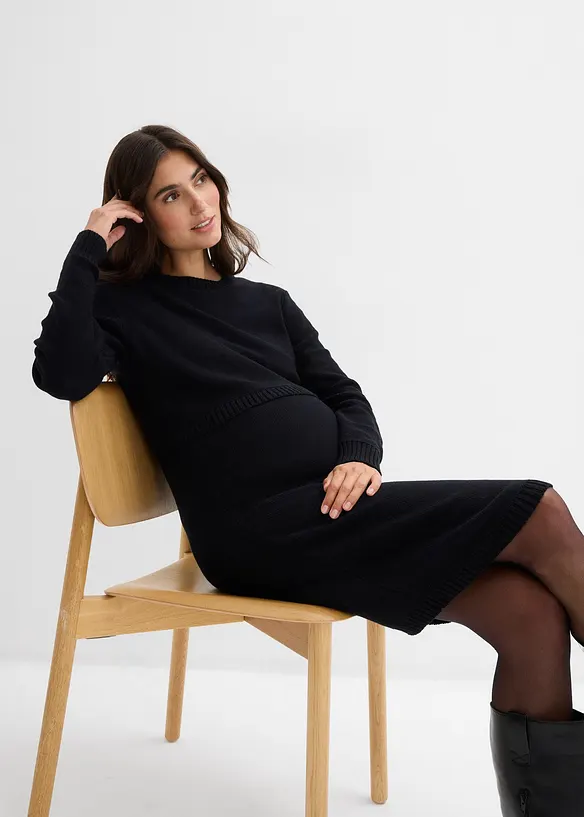 Set bestaande uit trui en rok voor tijdens de zwangerschap en daarna, van biologisch katoen (2-dlg. set), bonprix