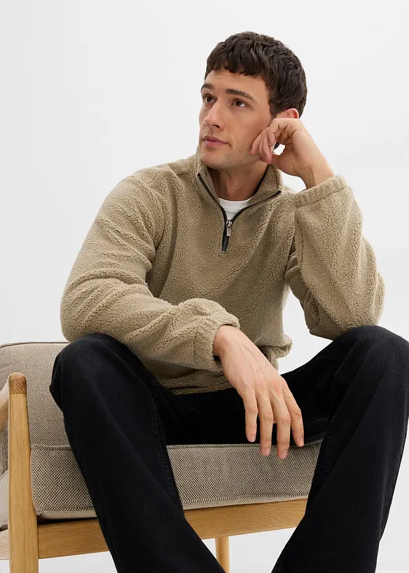 Teddy fleece trui, bonprix