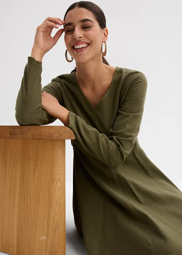 Flanellen jurk van puur katoen, bonprix