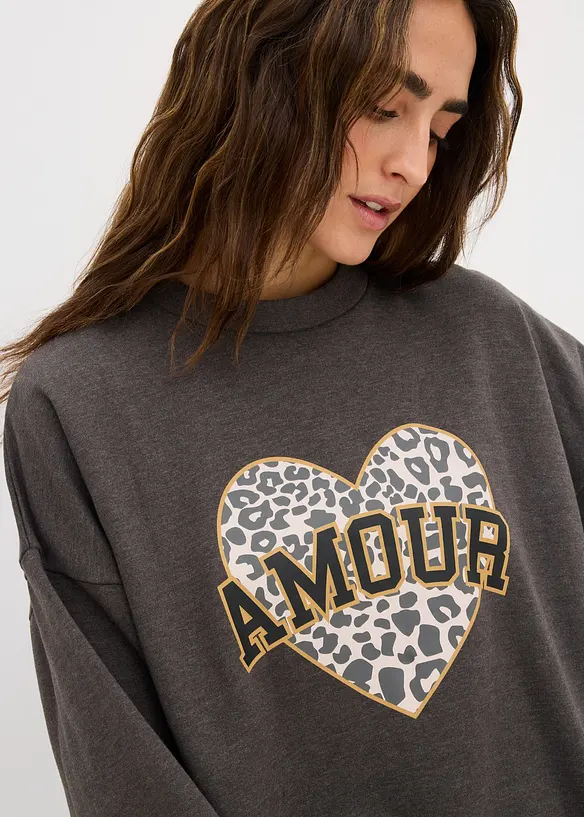 Oversized sweater van katoenmix, bonprix