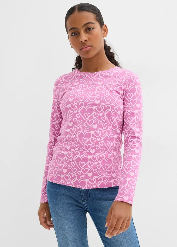 Longsleeve van biologisch katoen (set van 3), bonprix