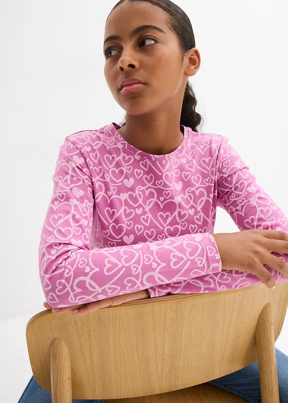 Longsleeve van biologisch katoen (set van 3), bonprix