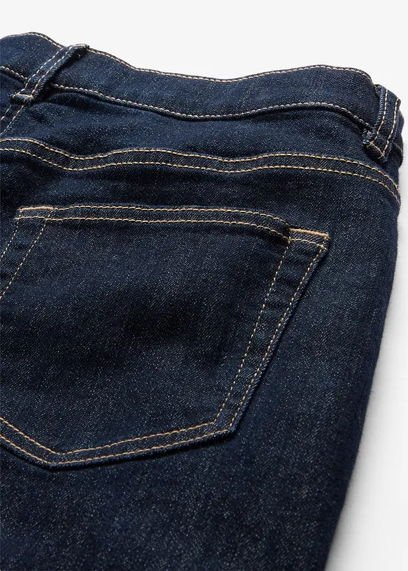 Wide leg thermojeans met jersey voering, mid waist, bonprix