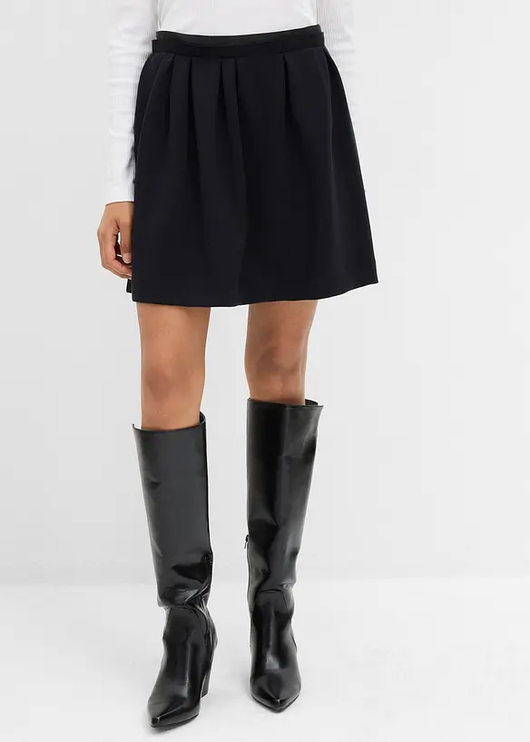 Bandplooirok in een licht glanzende viscosemix, bonprix