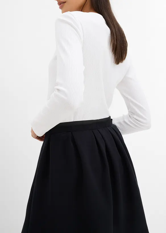 Bandplooirok in een licht glanzende viscosemix, bonprix