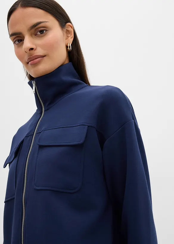 Sweatvest van licht glanzende viscosemix, bonprix