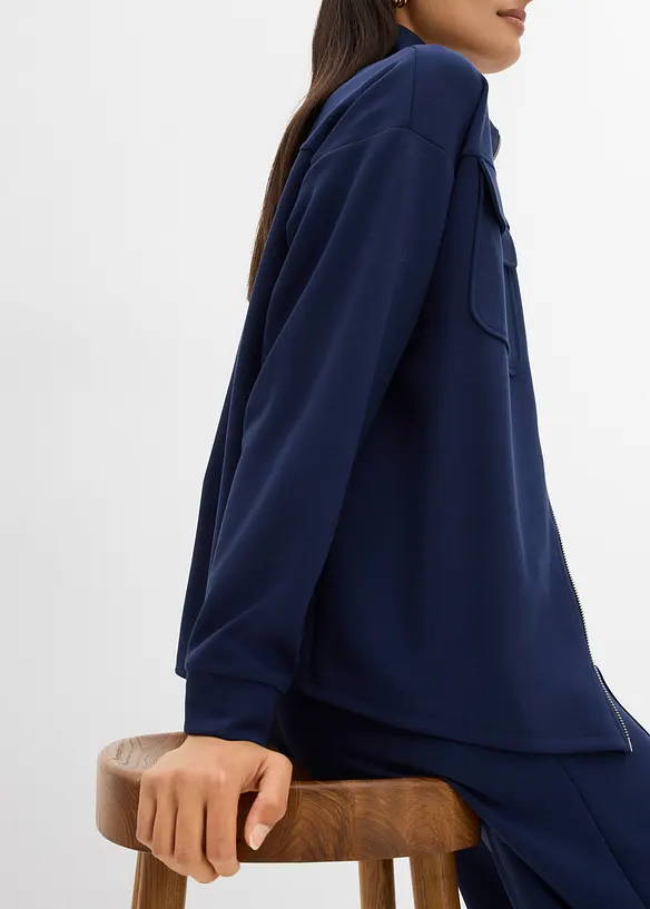 Sweatvest van licht glanzende viscosemix, bonprix