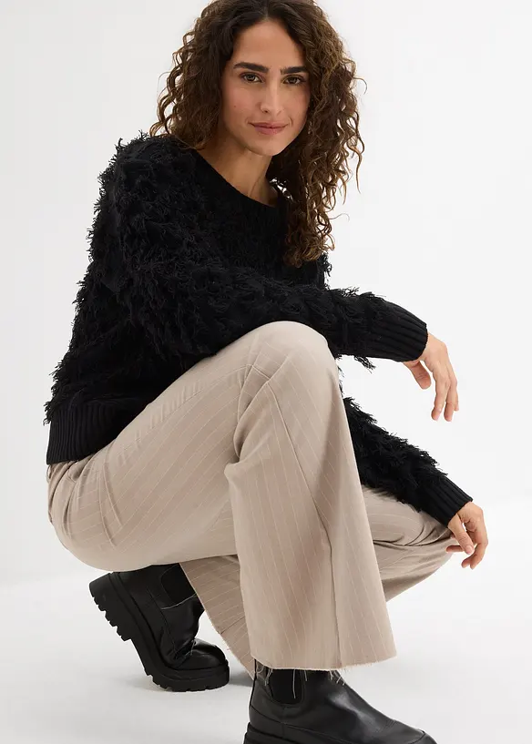 Flared broek van soepele viscose, bonprix