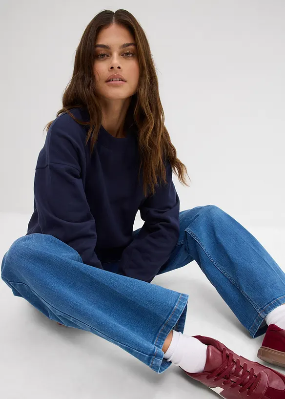 Straight jeans van biologisch katoen, mid waist, bonprix