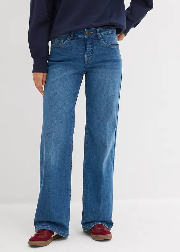 Straight jeans van biologisch katoen, mid waist, bonprix