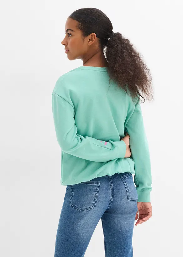 Sweater met ballonzoom van puur biologisch katoen, bonprix