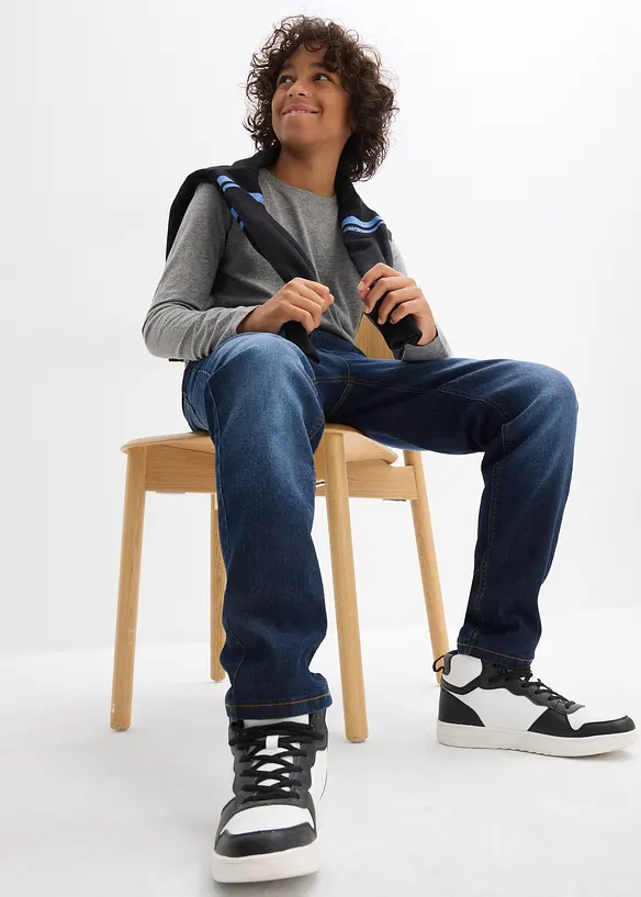 Regular Fit thermo instapjeans met jersey voering, straight, bonprix