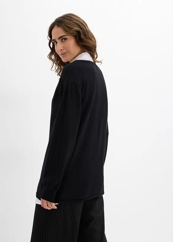 Zwangerschapstrui met een mouwloze blouse van biologisch katoen, bonprix