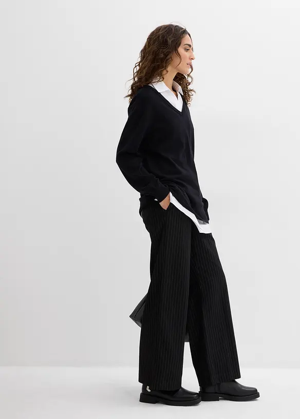 Zwangerschapstrui met een mouwloze blouse van biologisch katoen, bonprix