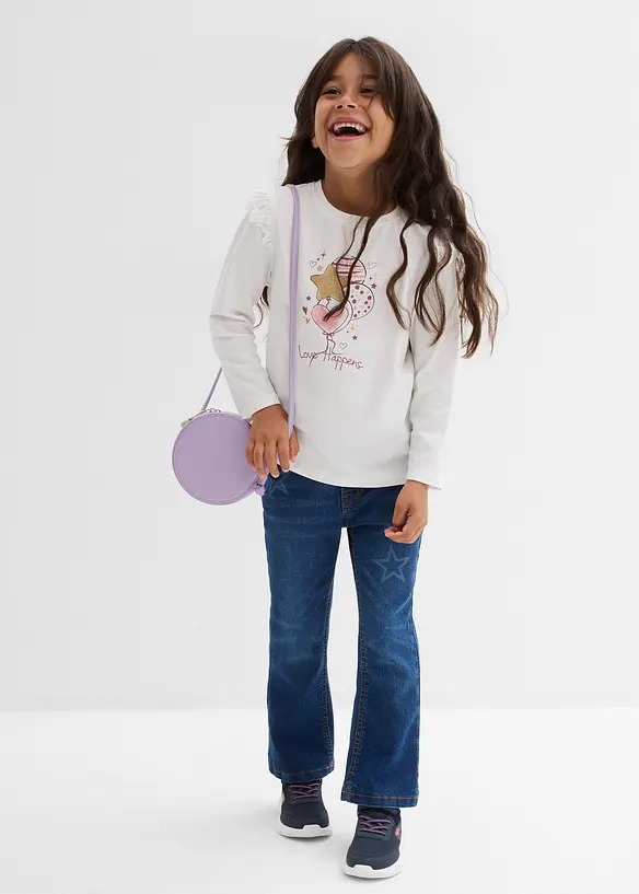 Longsleeve in een elastische biologische katoenmix (set van 2), bonprix