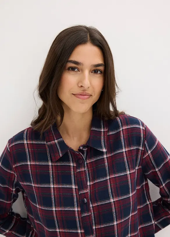 Flanellen nachthemd met knoopsluiting, bonprix