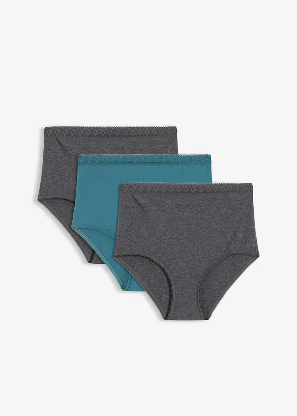 Tailleslip met katoen (set van 3), bonprix