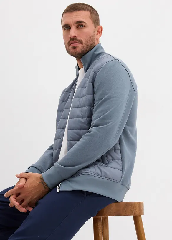 Sweatvest van een materiaalmix, bonprix