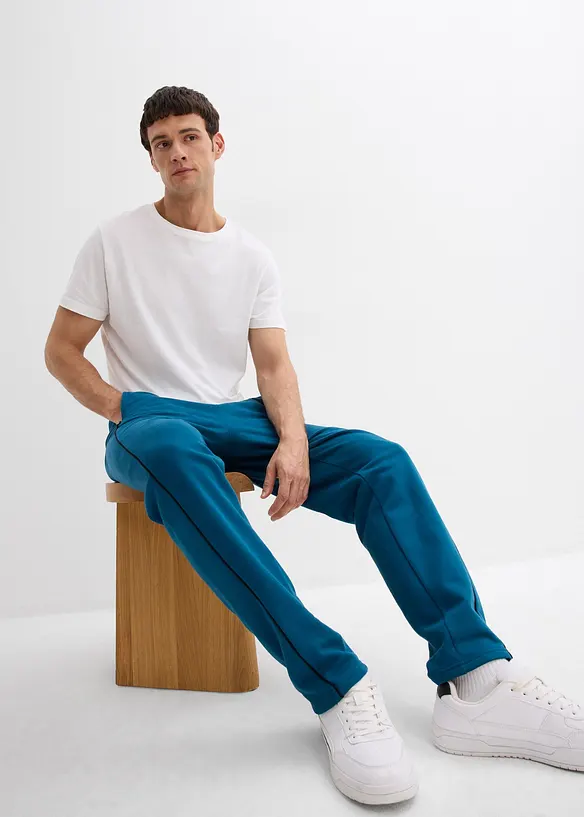 Sweatpants van katoen met contrastereden details, bonprix