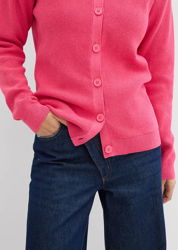 Fijn gebreid vest, ronde hals, bonprix